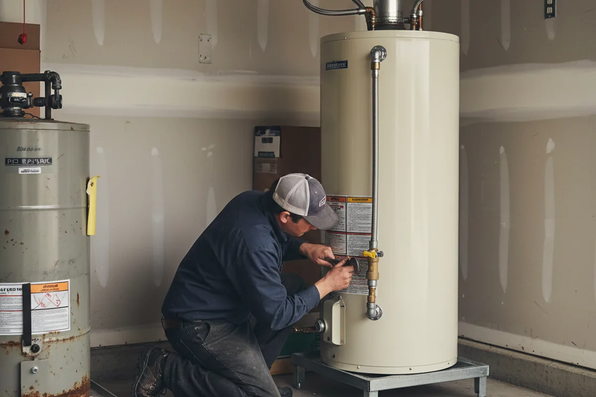 Water heater and shutoff valve replacement in Franklin